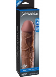 Коричневая насадка Mega 2  Extension - 20,3 см. - Pipedream - в Астрахани купить с доставкой