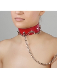 Красный ошейник из натуральной кожи - Sitabella - купить с доставкой в Астрахани