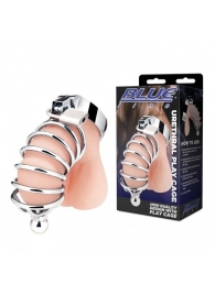 Серебристая клетка для члена Urethral Play Cage - BlueLine - купить с доставкой в Астрахани