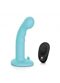 Голубая изогнутая насадка 6in Remote Control Ripple P-Spot G-Spot на черных трусиках - 16 см. - Pegasus - купить с доставкой в Астрахани