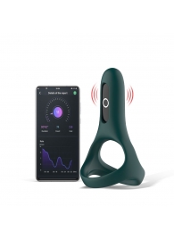 Изумрудное виброкольцо Magic Motion Rise с подхватом мошонки - Magic Motion - в Астрахани купить с доставкой