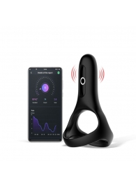 Черное виброкольцо Magic Motion Rise с подхватом мошонки - Magic Motion - в Астрахани купить с доставкой