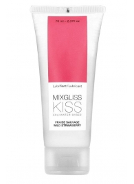 Смазка на водной основе Mixgliss Kiss с ароматом земляники - 70 мл. - Mixgliss - купить с доставкой в Астрахани