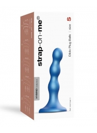 Голубая насадка Strap-On-Me Dildo Plug Balls size S - Strap-on-me - купить с доставкой в Астрахани