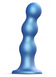 Голубая насадка Strap-On-Me Dildo Plug Balls size S - Strap-on-me - купить с доставкой в Астрахани