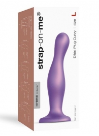 Фиолетовая насадка Strap-On-Me Dildo Plug Curvy size L - Strap-on-me - купить с доставкой в Астрахани