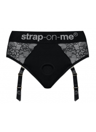 Черные трусики для насадок Diva Lingerie Harness - size S - Strap-on-me - купить с доставкой в Астрахани