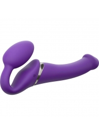Фиолетовый безремневой вибрострапон Vibrating Bendable Strap-On - size L - Strap-on-me - купить с доставкой в Астрахани
