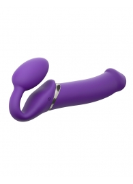 Фиолетовый безремневой вибрострапон Silicone Bendable Strap-On - size XL - Strap-on-me - купить с доставкой в Астрахани