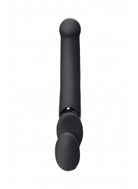 Черный безремневой вибрострапон Silicone Bendable Strap-On - size XL - Strap-on-me - купить с доставкой в Астрахани