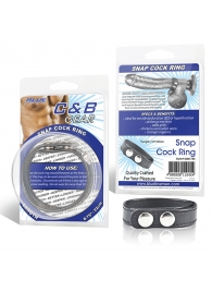 Кольцо на пенис SNAP COCK RING из искусственной кожи на клепках - BlueLine - в Астрахани купить с доставкой