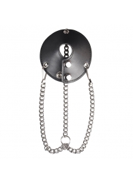 Утяжка для мошонки из искусственной кожи с цепочками PARACHUTE BALL STRETCHER - BlueLine - купить с доставкой в Астрахани