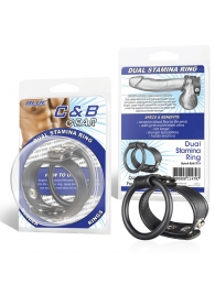 Двойное кольцо выносливости на пенис DUAL STAMINA RING - BlueLine - в Астрахани купить с доставкой