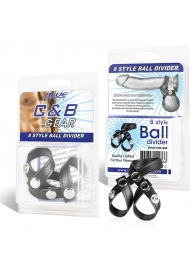 Разделитель мошонки из искусственной кожи на клепках 8 STYLE BALL DIVIDER - BlueLine - купить с доставкой в Астрахани