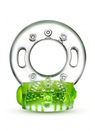 Зеленое эрекционное виброкольцо Arouser Vibrating C-Ring - Blush Novelties - в Астрахани купить с доставкой