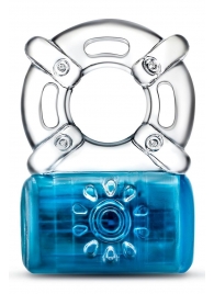 Синее эрекционное виброкольцо Pleaser Rechargeable C-Ring - Blush Novelties - в Астрахани купить с доставкой