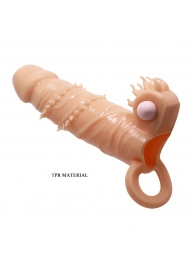 Телесная удлиняющая вибронасадка Penis Sleeve Connor - 17 см. - Baile - в Астрахани купить с доставкой