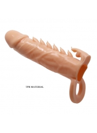 Телесная удлиняющая насадка Penis Sleeve Emmitt - 17 см. - Baile - в Астрахани купить с доставкой