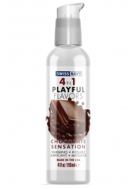 Массажный гель 4-в-1 Chocolate Sensation с ароматом шоколада - 118 мл. - Swiss navy - купить с доставкой в Астрахани
