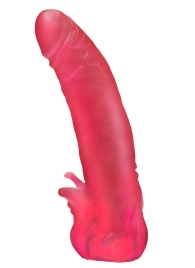 Розовая насадка для страпона с клиторальными лепестками - 18,5 см. - LOVETOY (А-Полимер) - купить с доставкой в Астрахани