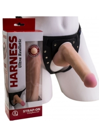 Страпон Harness из двух предметов: трусики с плугом и насадка-фаллос - 17 см. - LOVETOY (А-Полимер) - купить с доставкой в Астрахани