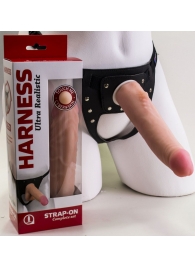 Реалистичный страпон Harness из трусиков и насадки-фаллоса - 18,5 см. - LOVETOY (А-Полимер) - купить с доставкой в Астрахани