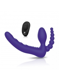 Фиолетовый безремневой страпон с пультом ДУ 7’’ Remote Control Strapless - 24 см. - Pegasus - купить с доставкой в Астрахани