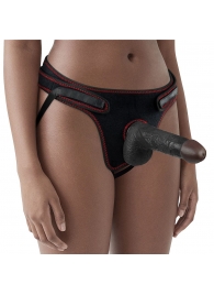 Женский темнокожий страпон Easy Strapon Set 7 Inch - 18 см. - Lovetoy - купить с доставкой в Астрахани