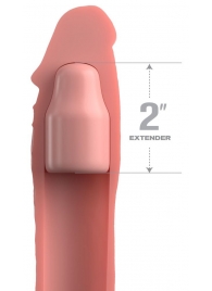 Телесная насадка-удлинитель 2 Inch Silicone X-tension with Strap - 20,3 см. - Pipedream - в Астрахани купить с доставкой