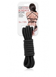 Черная хлопковая веревка для связывания - 3 м. - Lux Fetish - купить с доставкой в Астрахани