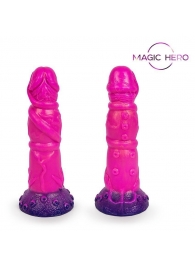 Розовый рельефный фантазийный фаллоимитатор - 20 см. - Bior toys - купить с доставкой в Астрахани