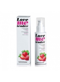 Съедобное согревающее массажное масло Love Me Tender Strawberry с ароматом клубники - 100 мл. - Love to Love - купить с доставкой в Астрахани