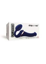 Синий безремневой страпон Multi Orgasm Size S с клиторальной стимуляцией - Strap-on-me - купить с доставкой в Астрахани