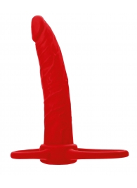Красная насадка на пенис для двойного проникновения Black Red - 16,5 см. - ToyFa - купить с доставкой в Астрахани