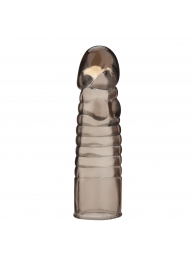 Дымчатая насадка-удлинитель Ribbed Realistic Penis Enhancing Sleeve Extension - 15,2 см. - BlueLine - в Астрахани купить с доставкой