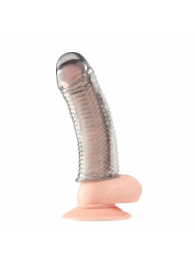 Текстурированная насадка на пенис Clear Textured Penis Enhancing Sleeve Extension - 16,5 см. - BlueLine - в Астрахани купить с доставкой
