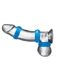 Комплект из трех голубых колец для эрекции 3-Pack Nuts   Bolts Stretch Cock Ring Set - BlueLine - в Астрахани купить с доставкой