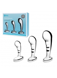 Набор из 3 стальных стимуляторов простаты Stainless Steel P-spot Training Set - b-Vibe - в Астрахани купить с доставкой