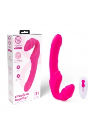 Розовый безремневой страпон на радиоуправлении Strapless Together - 22 см. - Together Toy - купить с доставкой в Астрахани