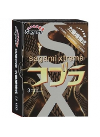 Суженные к основанию презервативы Sagami Xtreme COBRA - 3 шт. - Sagami - купить с доставкой в Астрахани