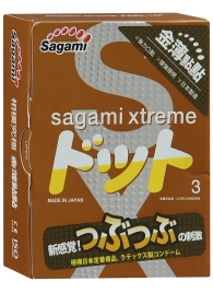 Презервативы Sagami Xtreme FEEL UP с точечной текстурой и линиями прилегания - 3 шт. - Sagami - купить с доставкой в Астрахани