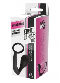 Черное эрекционное кольцо с анальной пробкой Anal Plug With Cockring - Dream Toys - в Астрахани купить с доставкой