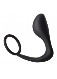 Черное эрекционное кольцо с анальной пробкой Anal Plug With Cockring - Dream Toys - в Астрахани купить с доставкой