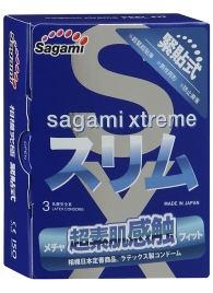 Розовые презервативы Sagami Xtreme FEEL FIT 3D - 3 шт. - Sagami - купить с доставкой в Астрахани