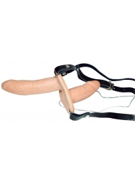 Телесный женский страпон с вагинальной пробкой Strap-On Duo - 15 см. - Orion - купить с доставкой в Астрахани