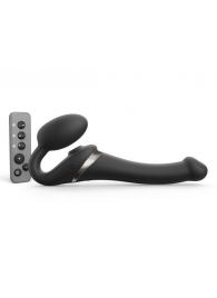 Черный безремневой страпон Multi Orgasm Size S с клиторальной стимуляцией - Strap-on-me - купить с доставкой в Астрахани