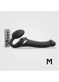 Черный безремневой страпон Multi Orgasm Size M с клиторальной стимуляцией - Strap-on-me - купить с доставкой в Астрахани