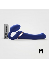 Синий безремневой страпон Multi Orgasm Size M с клиторальной стимуляцией - Strap-on-me - купить с доставкой в Астрахани