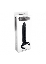 Чёрная насадка-фаллос для двойного проникновения INFLATABLE DILDO SLIM DONG  - 13,5 см. - Toyz4lovers - в Астрахани купить с доставкой