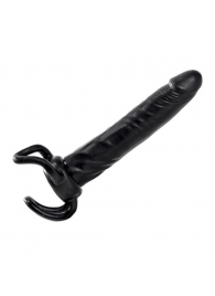 Чёрная насадка-фаллос для двойного проникновения INFLATABLE DILDO SLIM DONG  - 13,5 см. - Toyz4lovers - в Астрахани купить с доставкой